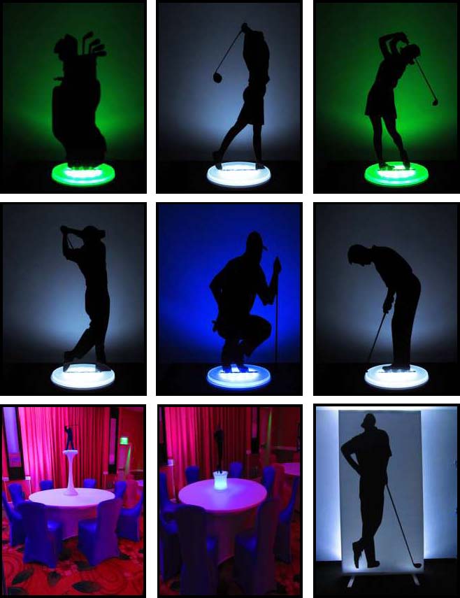 acrylic Shadow Centerpieces - Golf