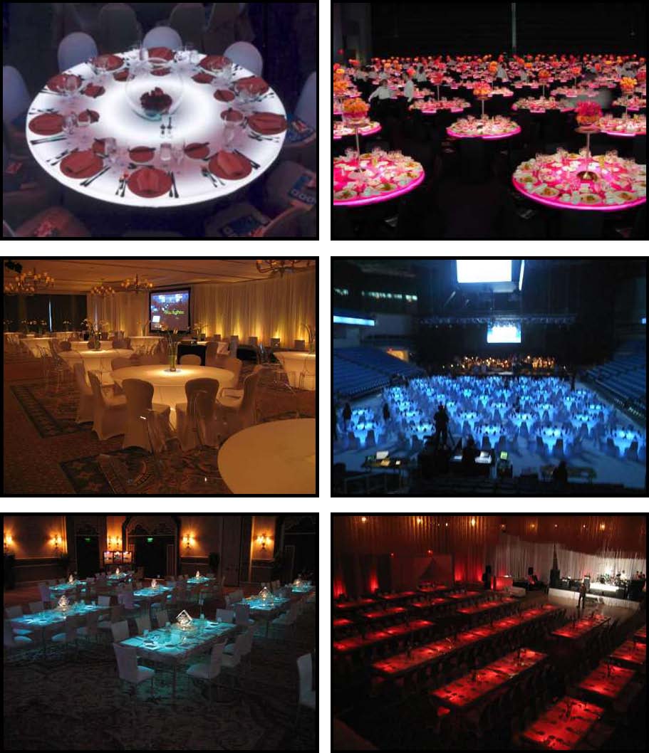 audio video & lighting - glowing dinner tables